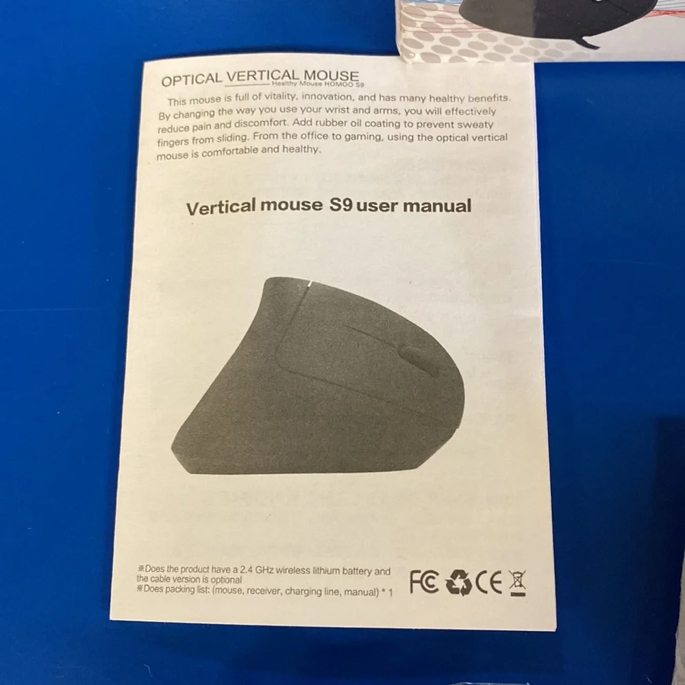 New Open Box Untested Optical Vertical Mouse Speed Adjustable